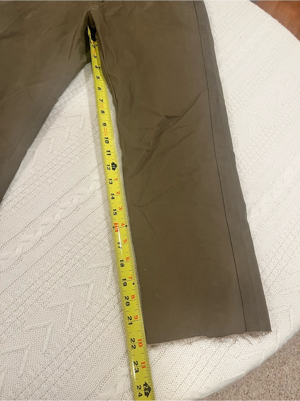 Plaid & Plain Men's Skinny Fit Stretch Chino Pants - Olive Green (30x28) - Picture 6 of 8